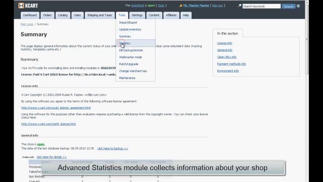 Statistics in X-Cart v4.4.x смотреть онлайн