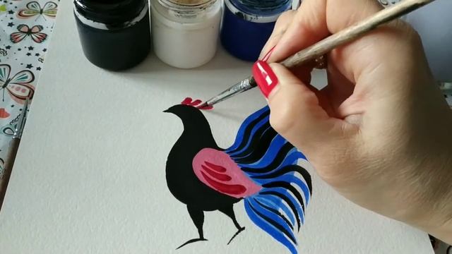 Рисовать легко,рисуем птичку.Часть 1.Мастер класс "Роспись Городец" от Artstudio Галина WithPleasur смотреть онлайн