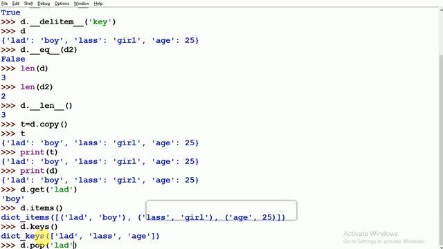 Lec 004 Python 12+ Dictionary functions with examples смотреть онлайн