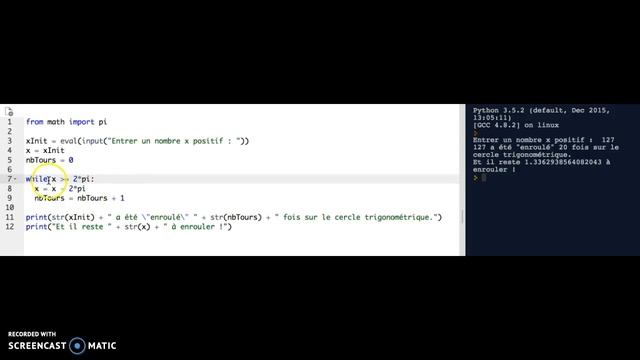 Enroulement sur le cercle trigonométrique avec Python смотреть онлайн