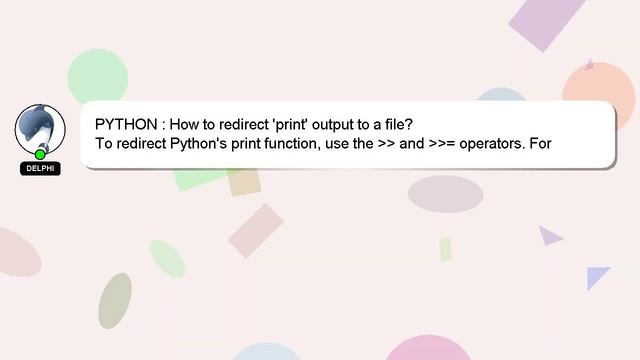 PYTHON : How to redirect 'print' output to a file? смотреть онлайн