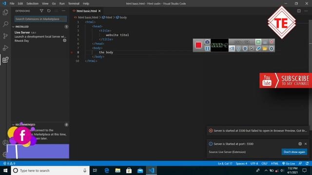 visual studio code live not working | Live server not working #vasualstudiolivenotworking смотреть онлайн