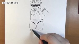 How to draw Rockstar Freddy, FNaF, Как нарисовать Рокстар Фредди, ФНаФ
