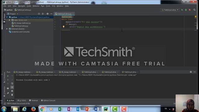 Python 3.7 Faktöriyel alma смотреть онлайн