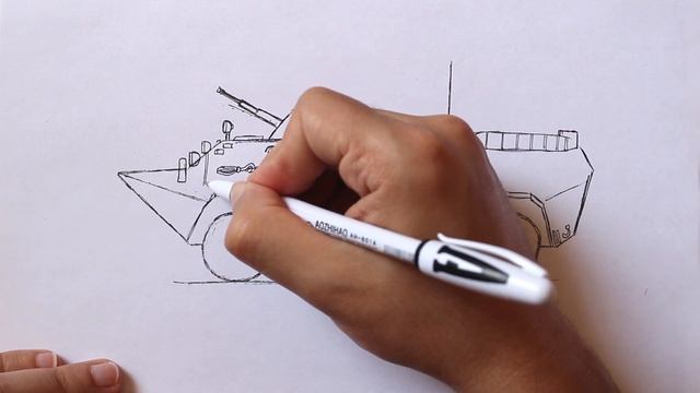 Как нарисовать Ручкой Военную Технику БТР смотреть онлайн
