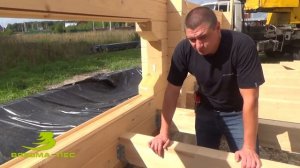Строительство дома из клееного бруса. Часть 3. Монтаж стен.