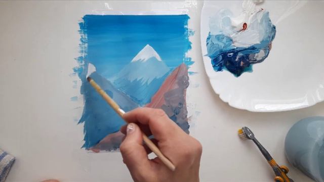 Як намалювати гори|фарбами смотреть онлайн