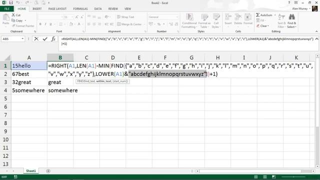 Separate Text and Numbers in a Cell - Excel Formula смотреть онлайн