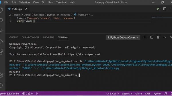 Listas en Python 3.8 listas en Python 3.8