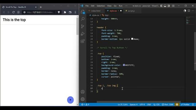 Scroll To Top Button // JavaScript смотреть онлайн