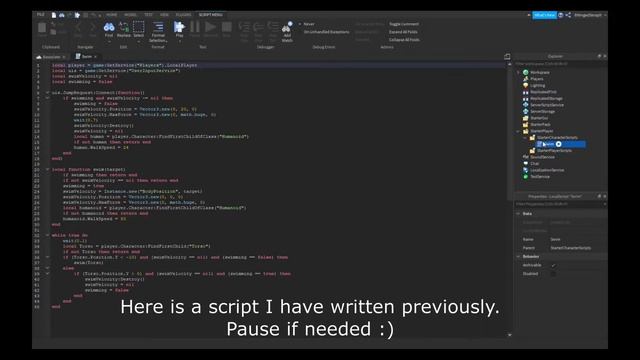 How to make a Swim Script in Roblox Studio смотреть онлайн