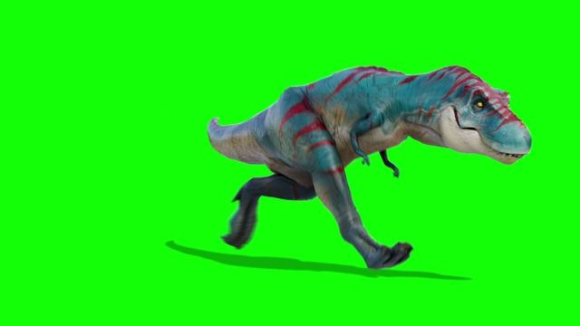 Бесплатная анимация Динозавр Тираннозавр Футаж для монтажа Хромакей Версия 01 смотреть онлайн
