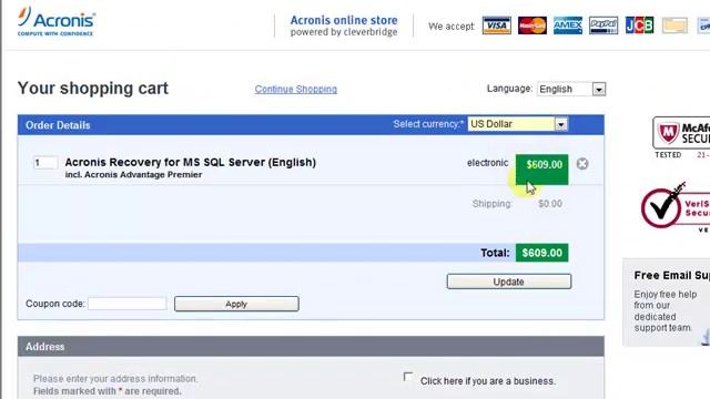 How to use coupon code for Acronis Recovery for MS SQL Server. смотреть онлайн