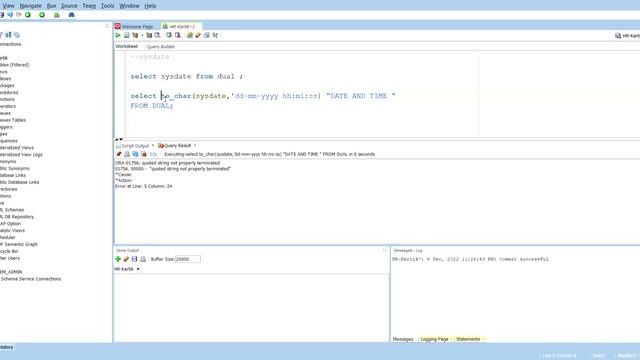 SQL how to extract time from function Sysdate смотреть онлайн