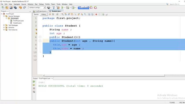 create class objects - call constructor with parameters in java смотреть онлайн
