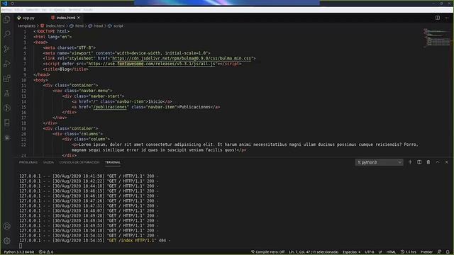 Creación de páginas web utilizando Flask, Jinja y Bulma en Python. смотреть онлайн