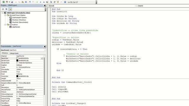 Atualização de dados em um ListBox dentro de um Formulário (VBA Excel) смотреть онлайн