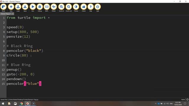 Python Turtle - Code The Olympic Rings смотреть онлайн