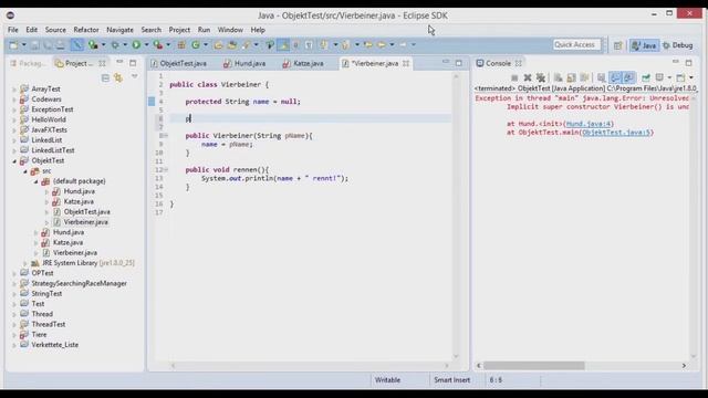Objektorientierte Programmierung in Java. Vererbung mit dem Schlüsselwort extends смотреть онлайн