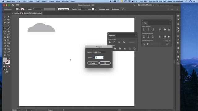 Adobe Illustrator CC 2020- Creating a simple cloud and ice cream cone смотреть онлайн