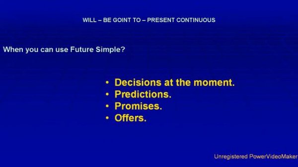 ¿Present continuous, be going to or future simple?
