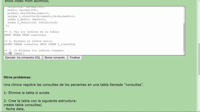 MySQL Ejercicio: 335 Eliminar Índices Únicos y Comunes Tabla consultas con ALTER TABLE DROP INDEX смотреть онлайн