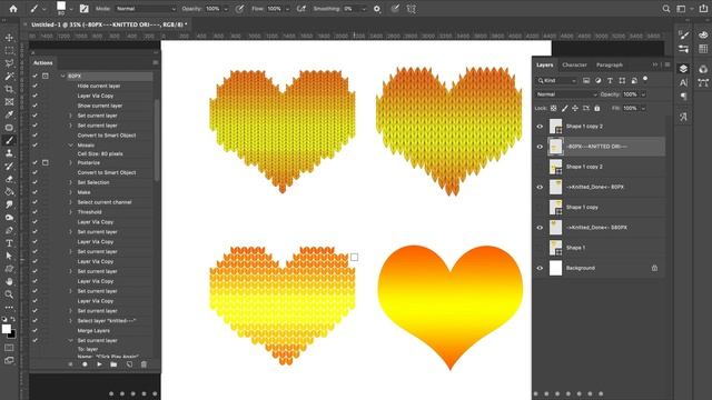 How to make Knitted effect photoshop - Ugly Christmas Sweater Photoshop Actions смотреть онлайн