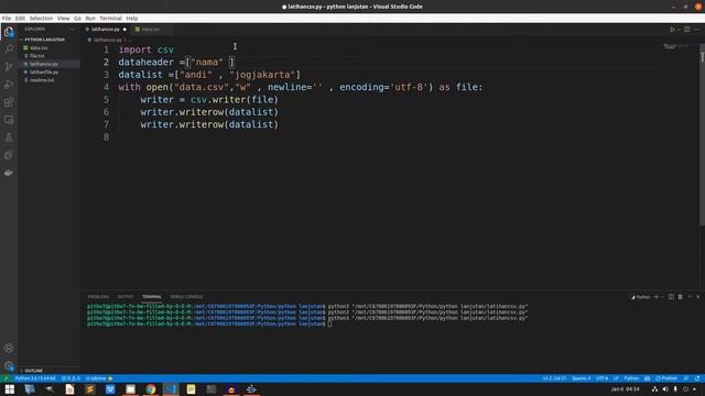 Belajar Bahasa Python Bagi Pemula | Menulis File CSV Di Python смотреть онлайн