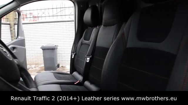 Renault Traffic 2 (2014,2015,2016,2017,2018,2019,2020+) seatcovers MW Brother Leather serie interio смотреть онлайн