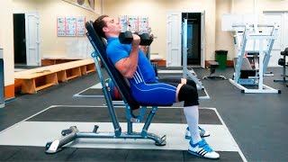 Сгибание рук с гантелями сидя под углом: техника выполнения смотреть онлайн