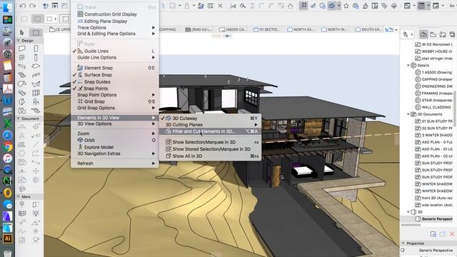 ArchiCAD 3D cutaway - partial vs full section смотреть онлайн