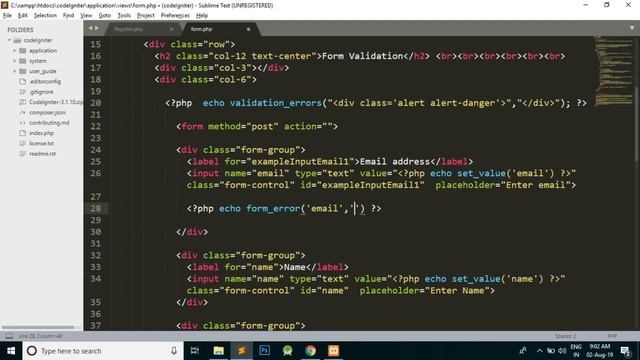 Codeigniter Tutorial for Beginners | Form Validation in Codeigniter - Part 2 смотреть онлайн