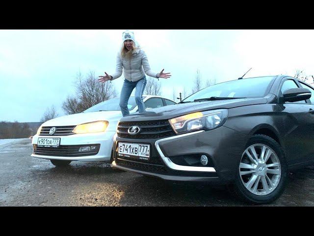 КОСЯКИ Лада Веста и новый Volkswagen Polo Sedan. Лиса рулит
