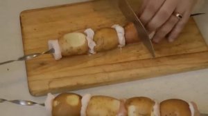 ШАШЛЫК ИЗ КАРТОШКИ__КАРТОШКА С САЛОМ НА МАНГАЛЕ!