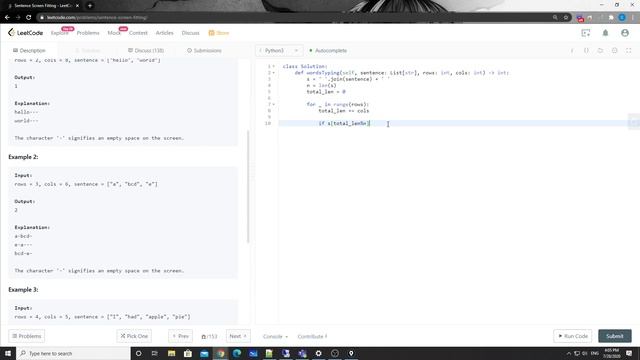 LeetCode 418. Sentence Screen Fitting смотреть онлайн