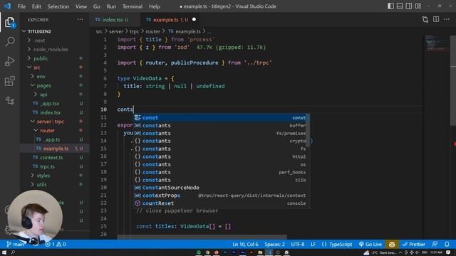 Building a YouTube Title Generator with NextJS, tRPC v10 and TypeScript! смотреть онлайн
