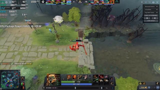 Dota 2 on AMD Ryzen 7 5700U смотреть онлайн