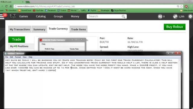 ROBLOX Trade Currency Bot [Working] смотреть онлайн