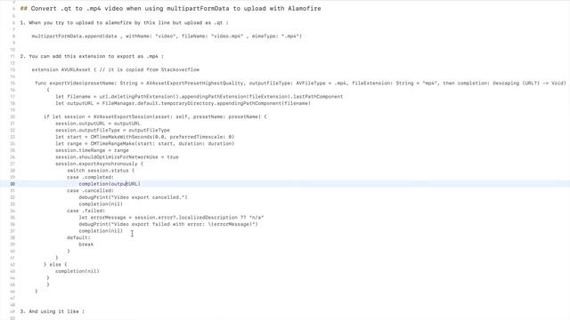 IOS Swift: Convert qt to mp4 video in multipartFormData to upload with Alamofire for Android بالعرب смотреть онлайн