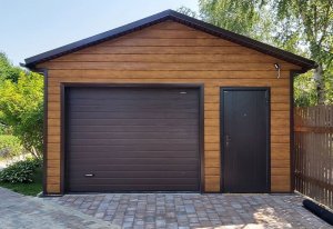 Гараж с отделкой металлосайдингом