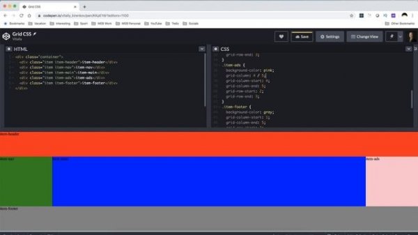 Позиционирование ячеек в CSS Grid
