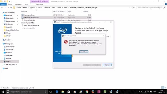 Solucion al error HAXM Android Studio смотреть онлайн