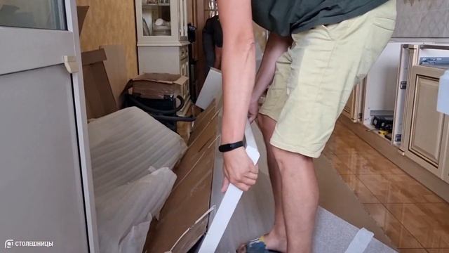 Столешница и подоконник на кухню. В этом видео мы впервые покажем подъём изделия с помощью автокран смотреть онлайн