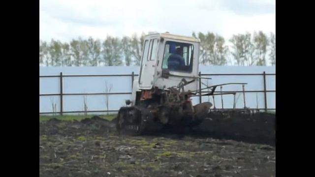 ВСПАШКА ЗЕМЛИ гусеничным трактором. смотреть онлайн