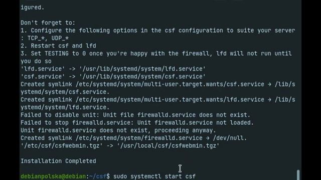 Instalacja Firewall CSF w systemie Debian 11 смотреть онлайн