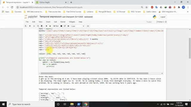 Python code to extract temporal expression from the text using Regular Expressions смотреть онлайн