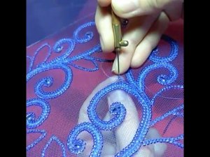 Люневильская вышивка бисером, рукав для моего платья.