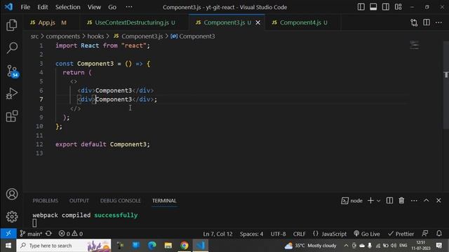 Part-68: useContext() hooks method with destructuring in react js. #like #share #subscribe #reactjs смотреть онлайн