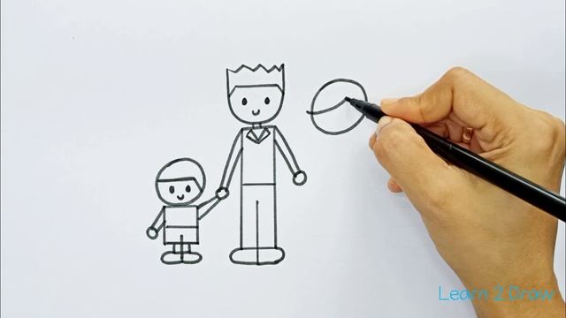 How to draw cute FAMILY with simple shapes | Very easy | Beginners tutorial смотреть онлайн