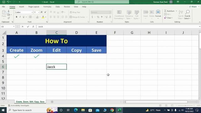 Microsoft Excel 2021 Tutorial 1 | Create | Zoom | Edit | Copy | Save | English Subtitles смотреть онлайн